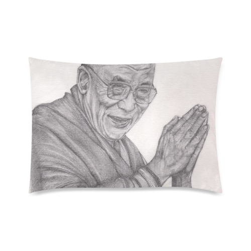 Dalai Lama Tenzin Gaytso Drawing Custom Zippered Pillow Case 20"x30"(Twin Sides)