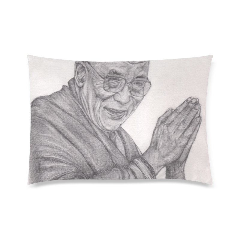 Dalai Lama Tenzin Gaytso Drawing Custom Zippered Pillow Case 20"x30" (one side)