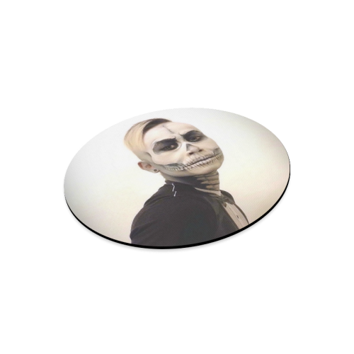 Skull And Tux Photograph Round Mousepad