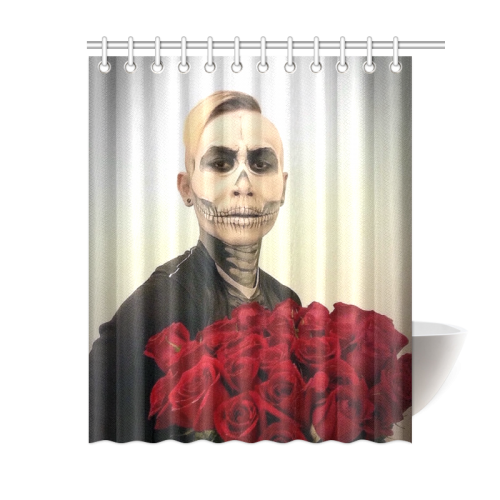 Skull Tux And Roses Photograph Shower Curtain 60"x72"