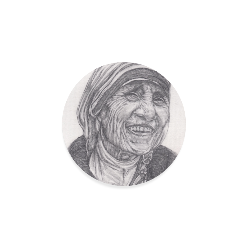 Mother Theresa Drawing Round Coaster