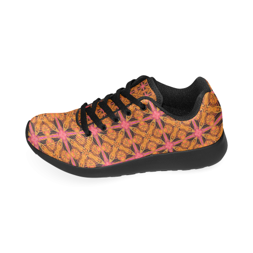 Peach Lattice Abstract Pink Snowflake Star Men’s Running Shoes (Model 020)