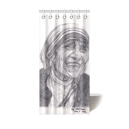 Mother Theresa Drawing Shower Curtain 36"x72"