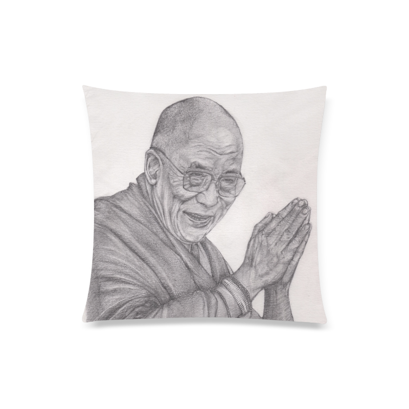 Dalai Lama Tenzin Gaytso Drawing Custom Zippered Pillow Case 20"x20"(Twin Sides)