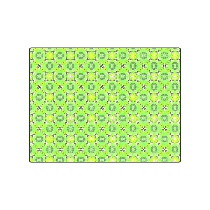 Vibrant Abstract Tropical Lime Foliage Lattice Blanket 50"x60"