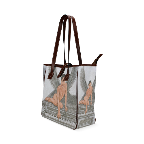 Angel And Piano Drawing Classic Tote Bag (Model 1644)