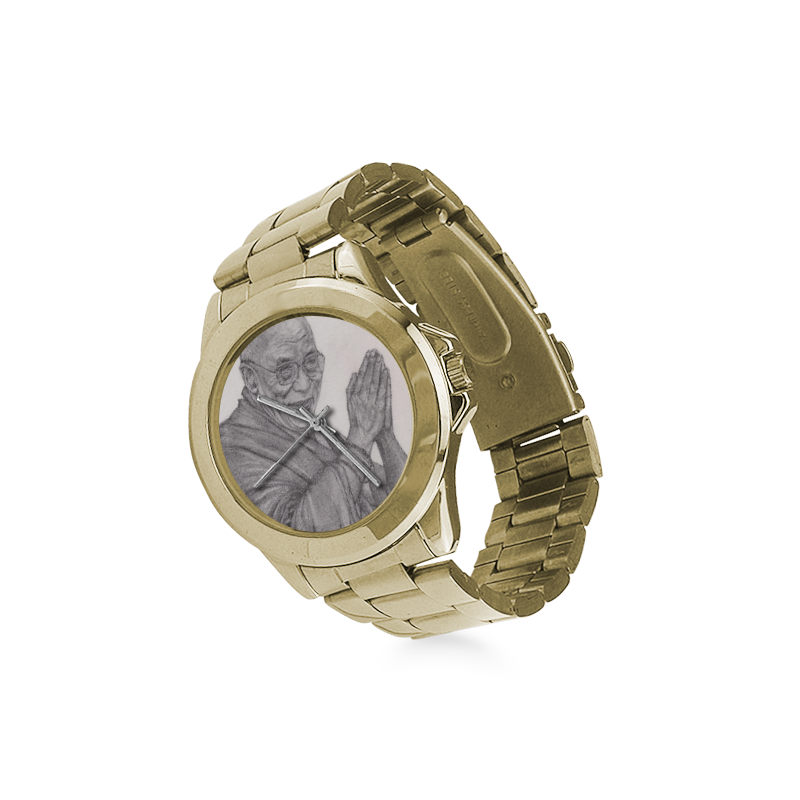 Dalai Lama Tenzin Gaytso Drawing Custom Gilt Watch(Model 101)