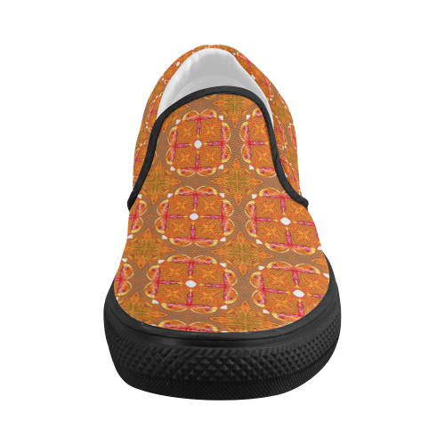 Gingerbread Houses, Cookies, Apple Cider Abstract Women's Slip-on Canvas Shoes (Model 019)