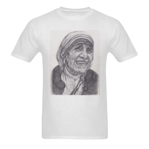Mother Theresa Drawing Sunny Men's T- shirt (Model T06)