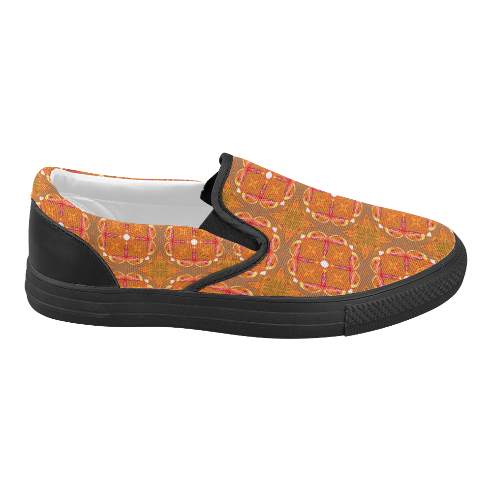 Gingerbread Houses, Cookies, Apple Cider Abstract Women's Slip-on Canvas Shoes (Model 019)