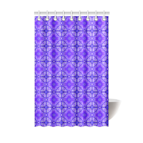 Purple Abstract Flowers, Lattice, Circle Quilt Shower Curtain 48"x72"