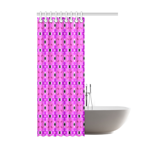 Circle Lattice of Floral Pink Violet Modern Quilt Shower Curtain 48"x72"