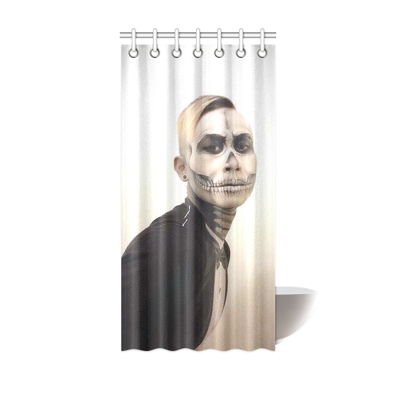 Skull And Tux Photograph Shower Curtain 36"x72"