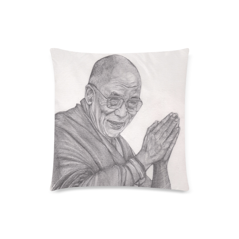 Dalai Lama Tenzin Gaytso Drawing Custom Zippered Pillow Case 18"x18" (one side)