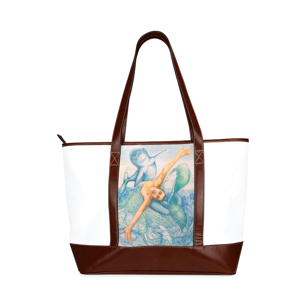 Astrology Zodiac Signs Pisces Drawing Tote Handbag (Model 1642)