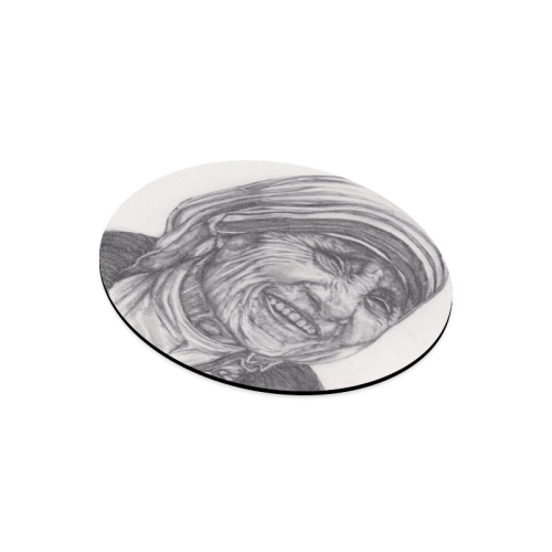 Mother Theresa Drawing Round Mousepad