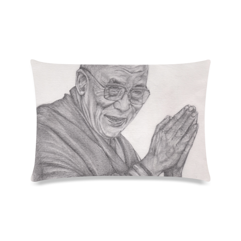 Dalai Lama Tenzin Gaytso Drawing Custom Zippered Pillow Case 16"x24"(Twin Sides)