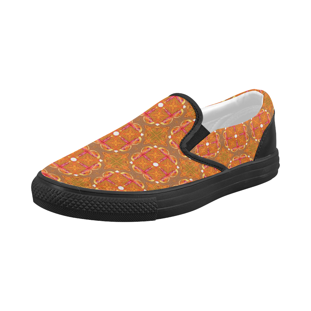 Gingerbread Houses, Cookies, Apple Cider Abstract Women's Slip-on Canvas Shoes (Model 019)