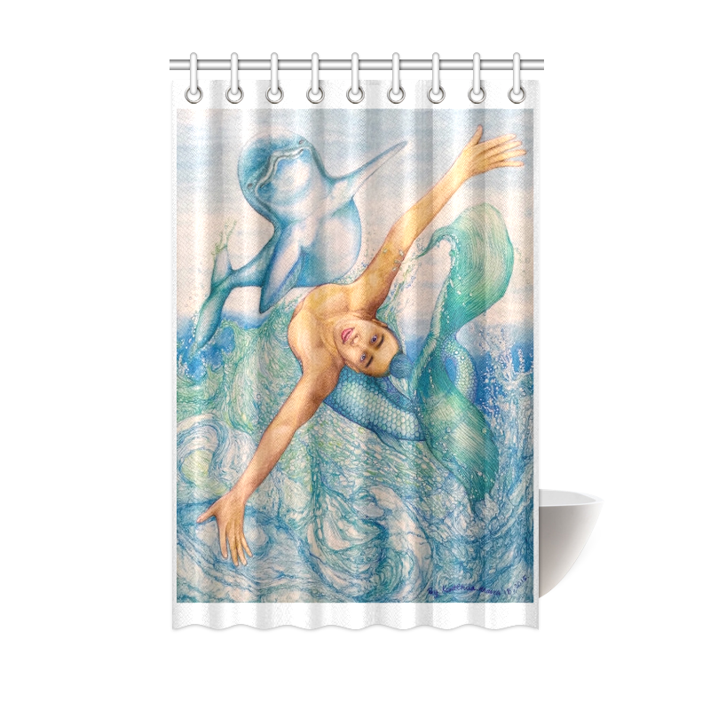 Astrology Zodiac Signs Pisces Drawing Shower Curtain 48"x72"