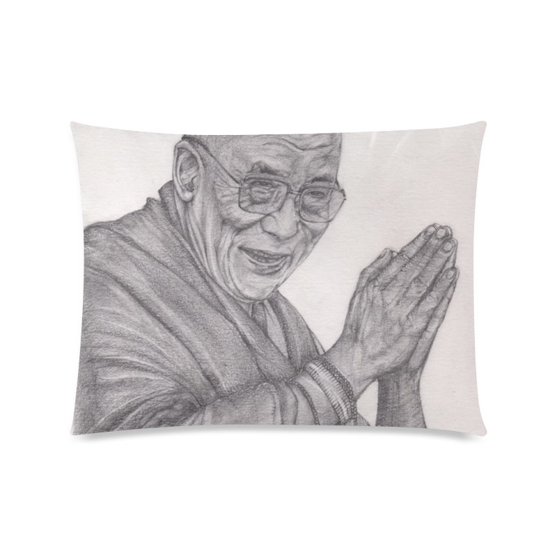 Dalai Lama Tenzin Gaytso Drawing Custom Picture Pillow Case 20"x26" (one side)