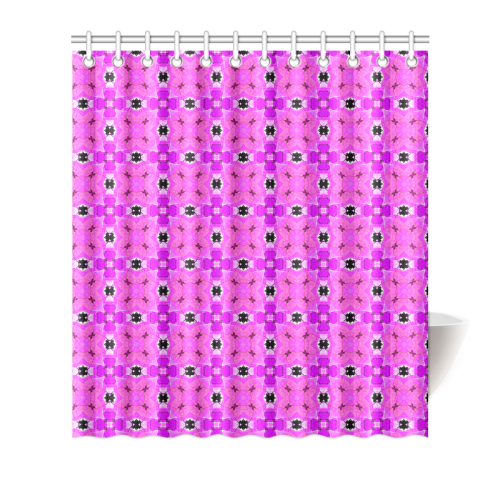 Circle Lattice of Floral Pink Violet Modern Quilt Shower Curtain 66"x72"