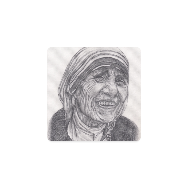 Mother Theresa Drawing Square Coaster