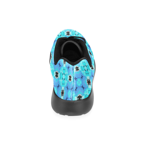 Vibrant Modern Abstract Lattice Aqua Blue Quilt Men’s Running Shoes (Model 020)