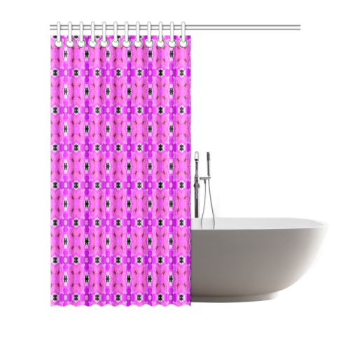 Circle Lattice of Floral Pink Violet Modern Quilt Shower Curtain 66"x72"