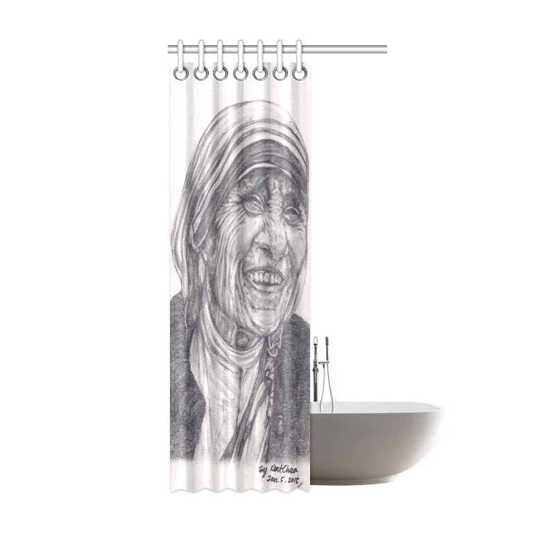 Mother Theresa Drawing Shower Curtain 36"x72"