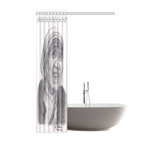 Mother Theresa Drawing Shower Curtain 48"x72"