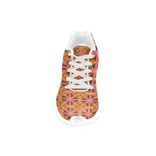 Peach Lattice Abstract Pink Snowflake Star Women’s Running Shoes (Model 020)