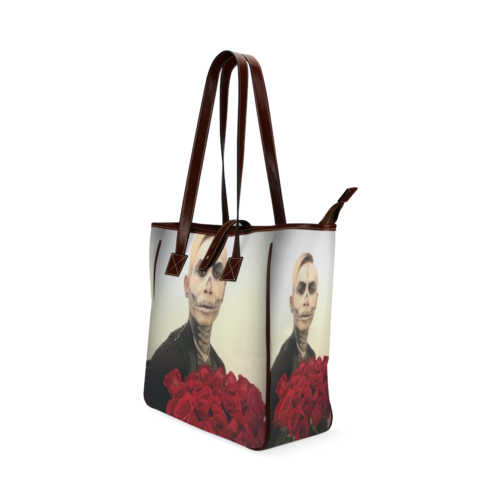 Skull Tux And Roses Photograph Classic Tote Bag (Model 1644)