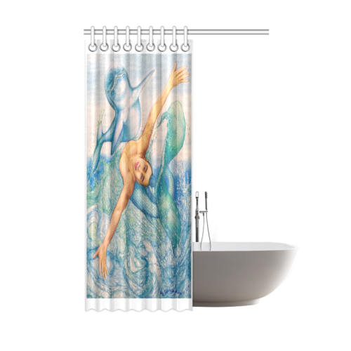 Astrology Zodiac Signs Pisces Drawing Shower Curtain 48"x72"