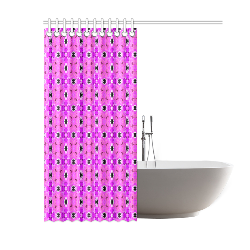 Circle Lattice of Floral Pink Violet Modern Quilt Shower Curtain 60"x72"