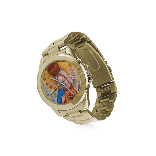 Immaculate Heart Of Virgin Mary Drawing Custom Gilt Watch(Model 101)