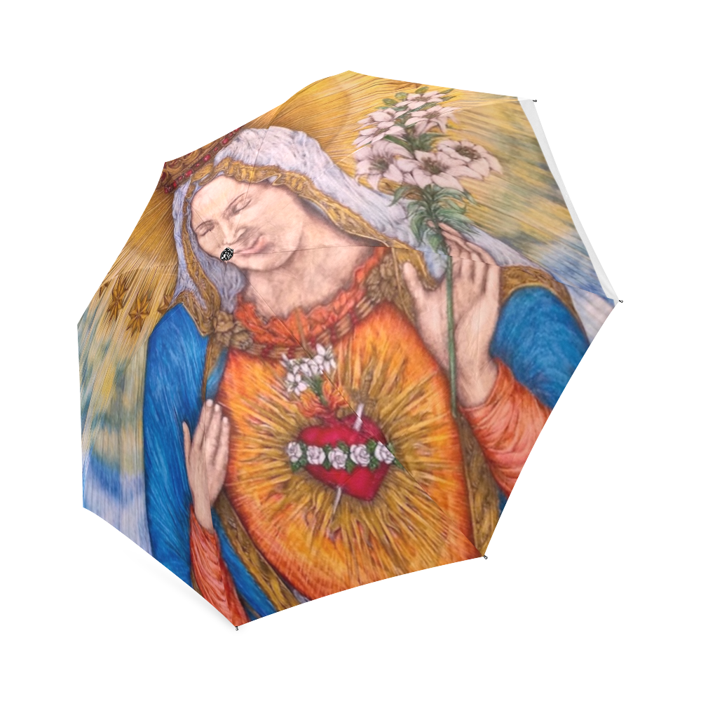 Immaculate Heart Of Virgin Mary Drawing Foldable Umbrella (Model U01)