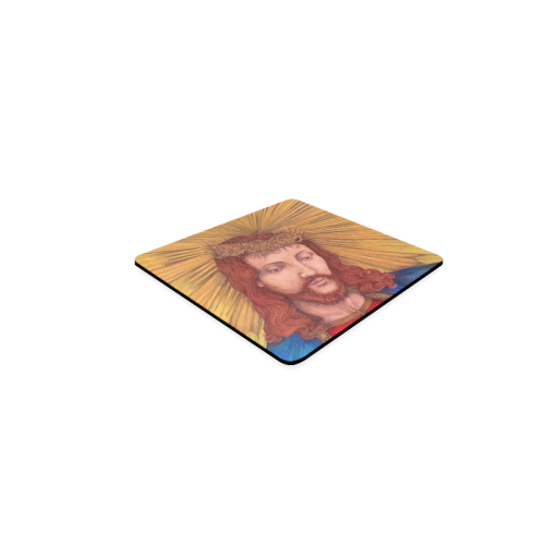 Sacred Heart Of Jesus Christ Drawing Square Coaster