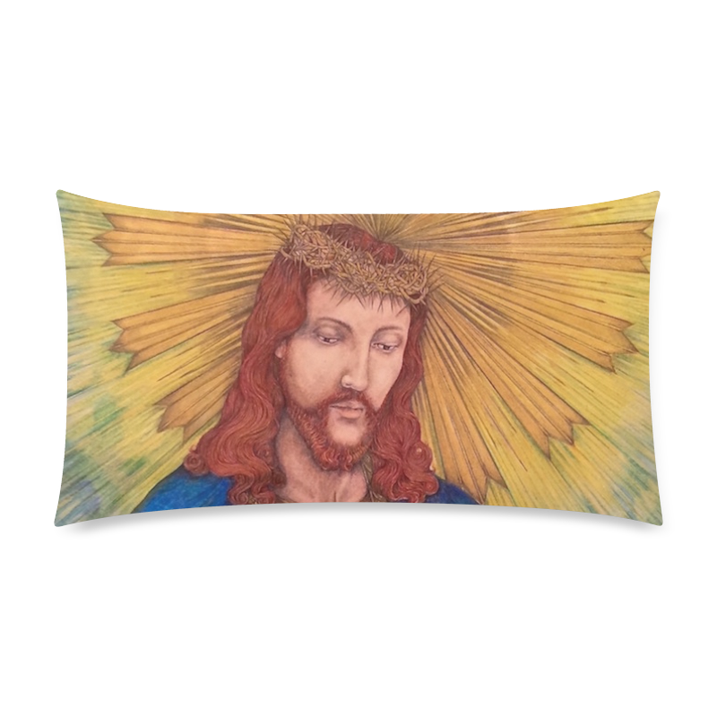 Sacred Heart Of Jesus Christ Drawing Custom Rectangle Pillow Case 20"x36" (one side)