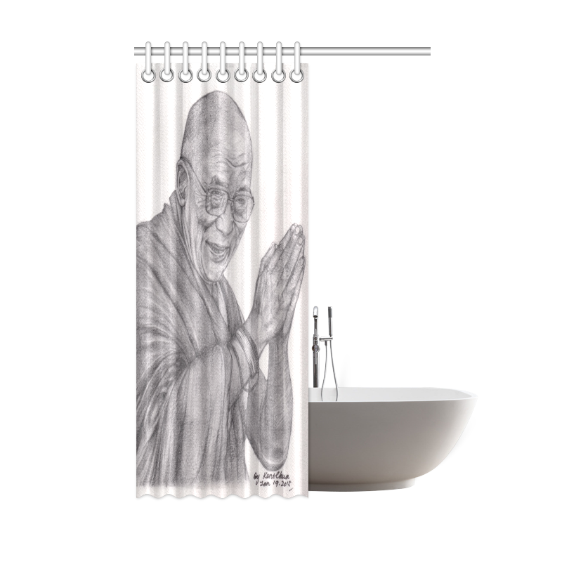 Dalai Lama Tenzin Gaytso Drawing Shower Curtain 48"x72"