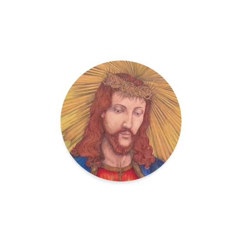 Sacred Heart Of Jesus Christ Drawing Round Coaster