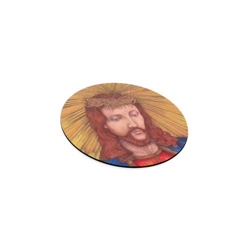 Sacred Heart Of Jesus Christ Drawing Round Coaster