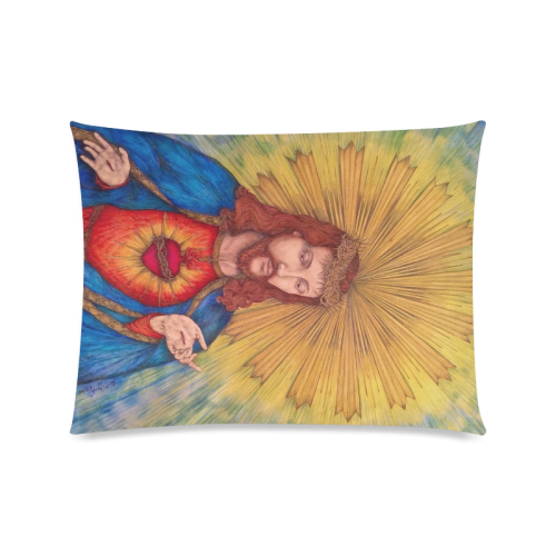 Sacred Heart Of Jesus Christ Drawing Custom Picture Pillow Case 20"x26" (one side)