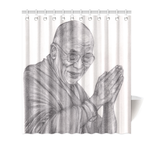 Dalai Lama Tenzin Gaytso Drawing Shower Curtain 66"x72"