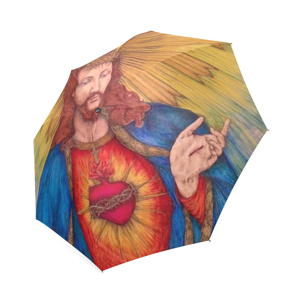 Sacred Heart Of Jesus Christ Drawing Foldable Umbrella (Model U01)