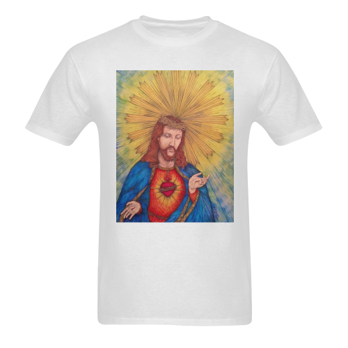 Sacred Heart Of Jesus Christ Drawing Sunny Men's T- shirt (Model T06)