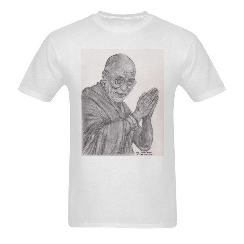 Dalai Lama Tenzin Gaytso Drawing Sunny Men's T- shirt (Model T06)