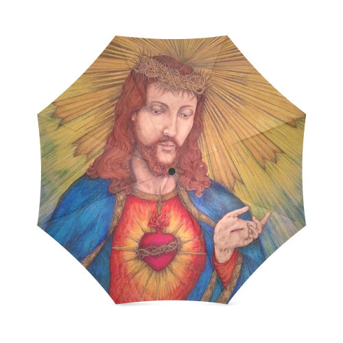 Sacred Heart Of Jesus Christ Drawing Foldable Umbrella (Model U01)