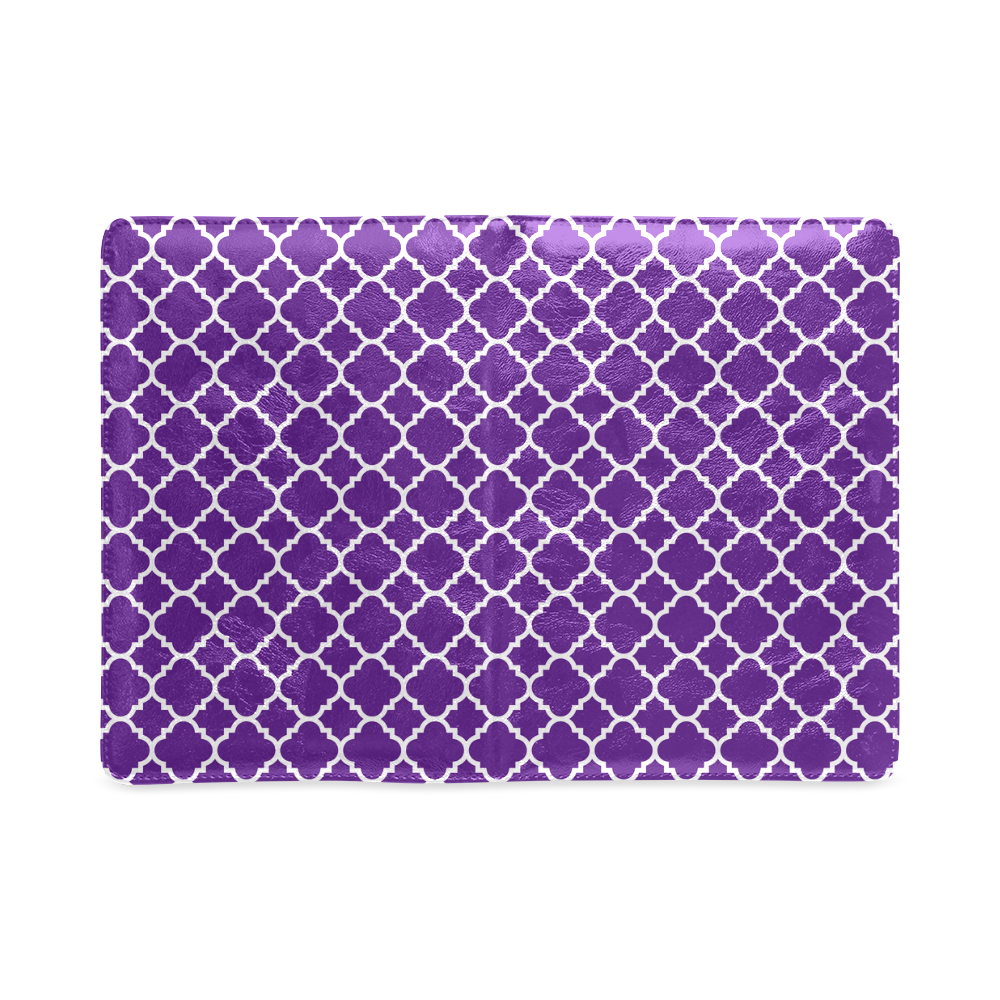 royal purple white quatrefoil classic pattern Custom NoteBook A5