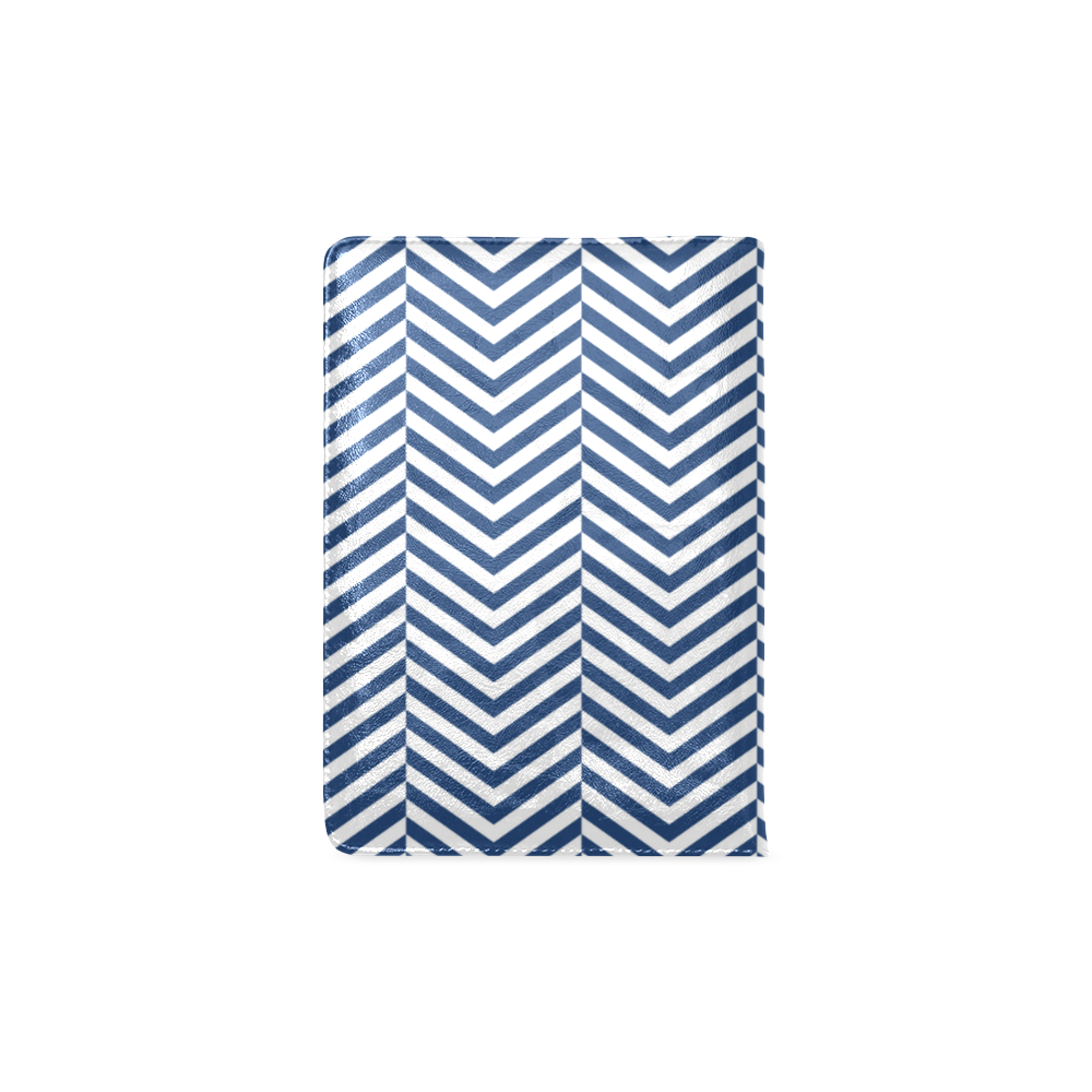 dark blue and white classic chevron pattern Custom NoteBook A5