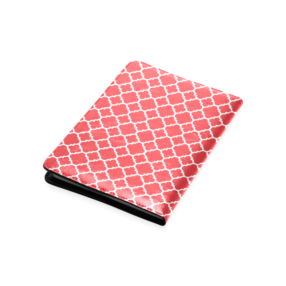 red white quatrefoil classic pattern Custom NoteBook A5